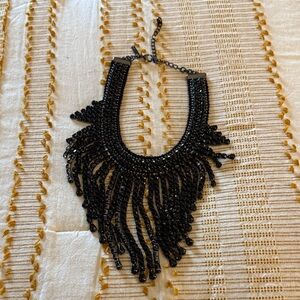 Elegant Black Beaded Statement Necklace